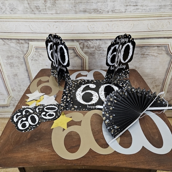 60th Party Decorations Plates Napkins Bday Celebration Decor Happy Birthday 60 - Picture 7 of 10